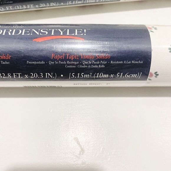 3 Rolls Borden Solid Vinyl Wallcovering VTG 1990s Pink Hearts 55.4 Sq Ft Each - Picture 6 of 10